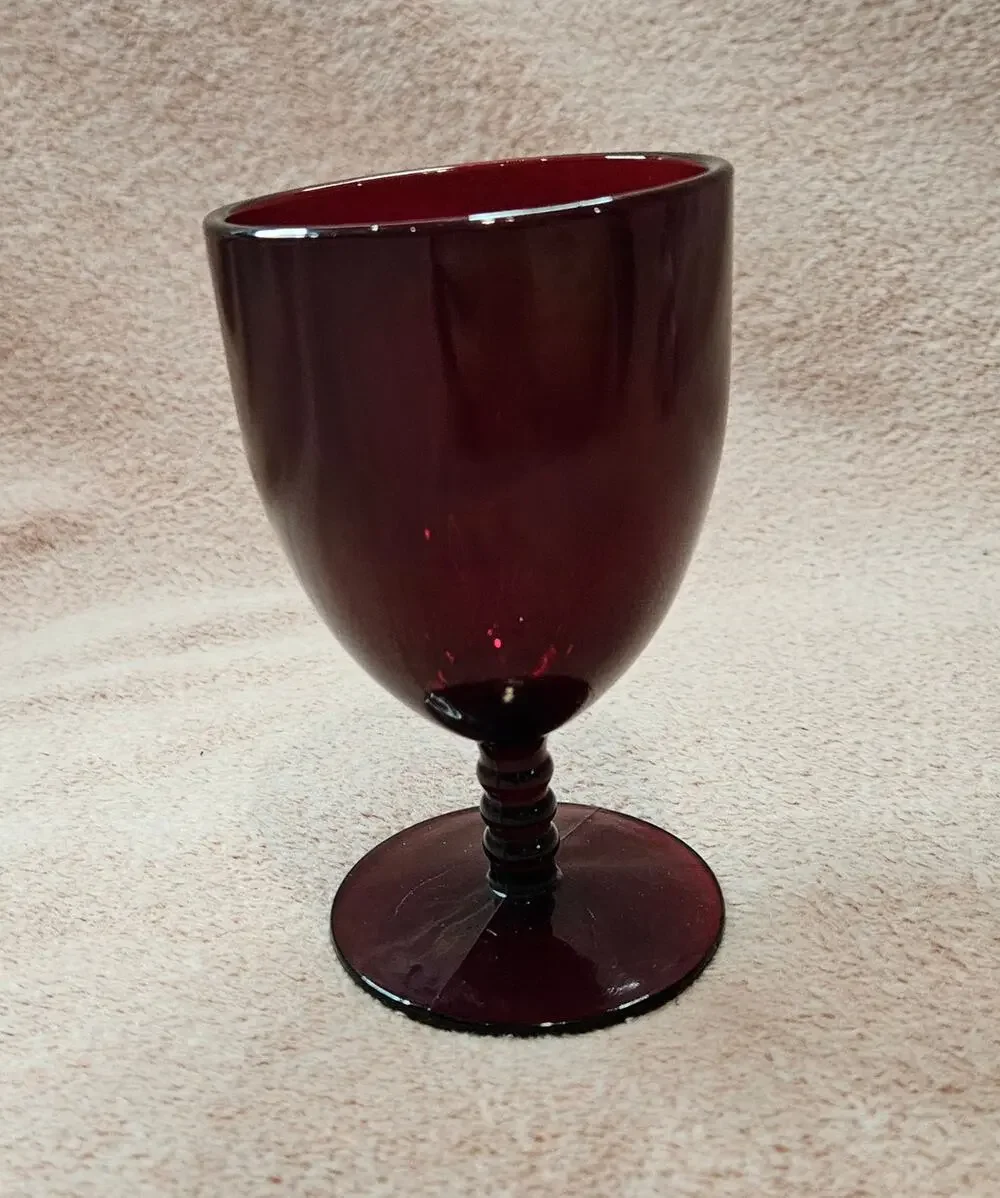 Vintage Anchor Hocking Monarch Royal Ruby Red Wine/Water Goblet